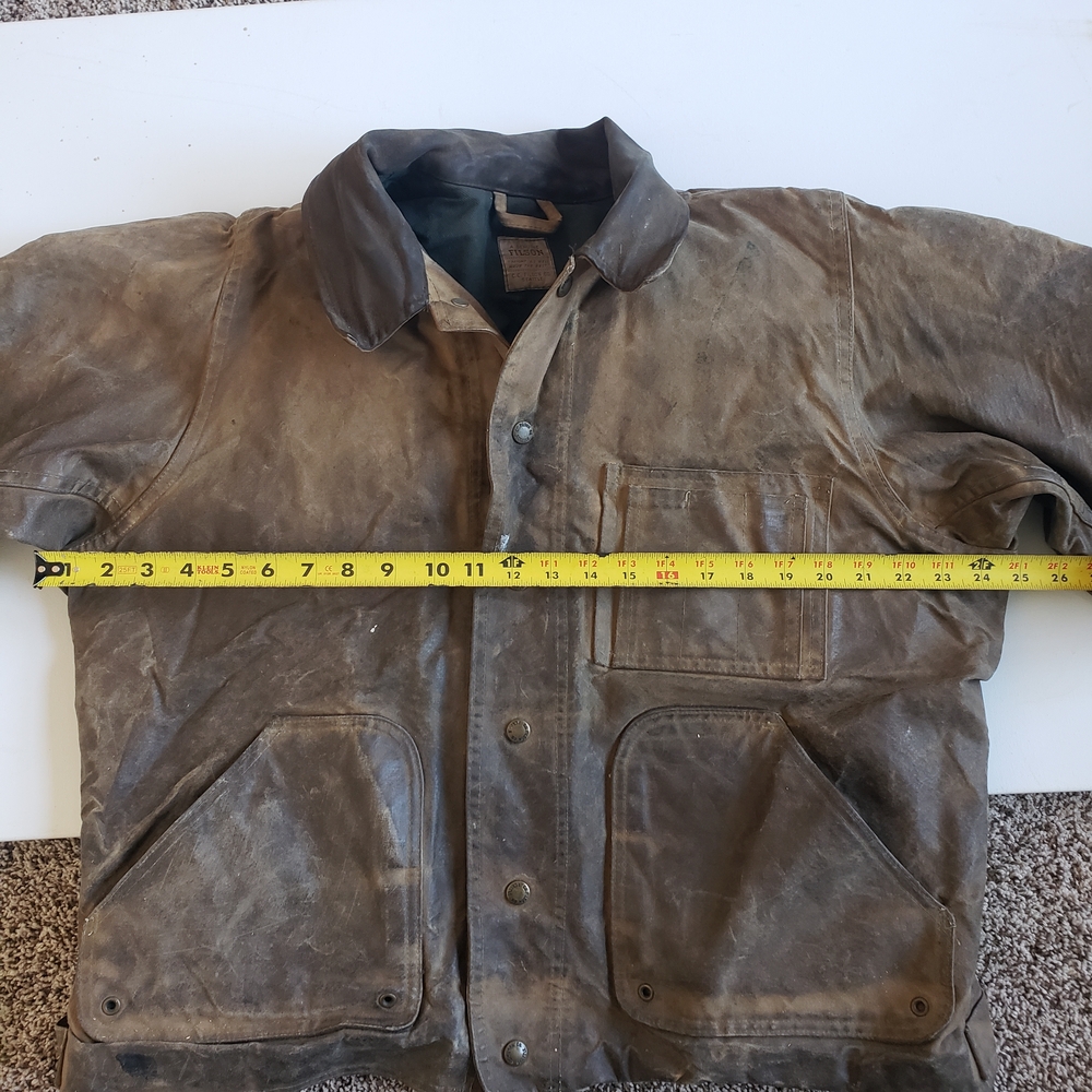 Vintage CC Filson 1990s Waxed Tin Cloth Cruiser Jacket Fully Lined Hunting Ranch - Picture 15 of 16